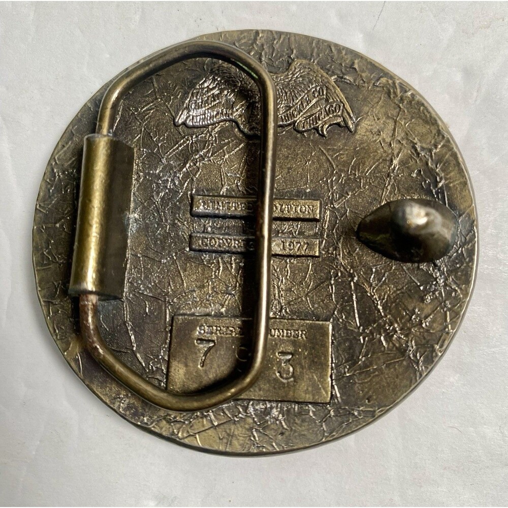 Vintage Gymnastics Belt Buckle Ltd Edition Brass 1977 Serial Number 793 - Picture 2 of 5
